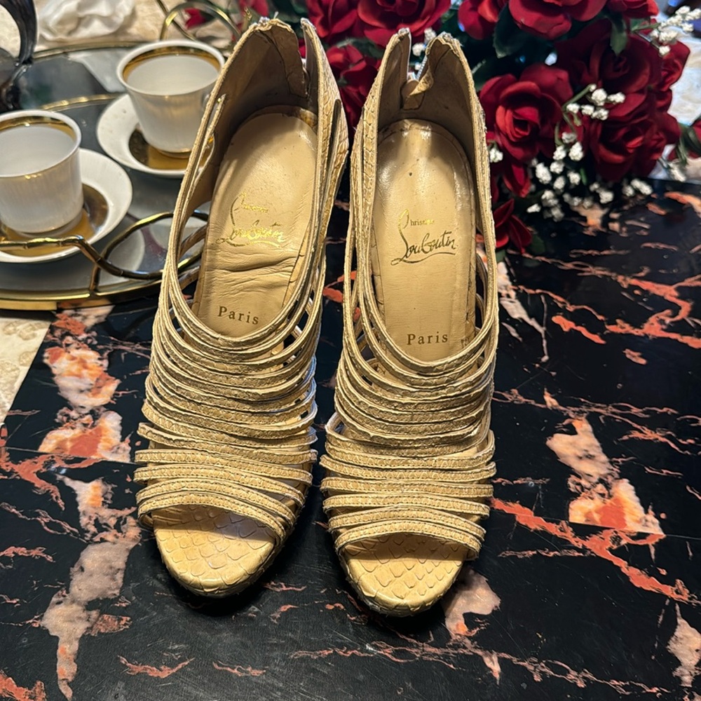 Christian Louboutin Floating Python Wedge Heels - image 3